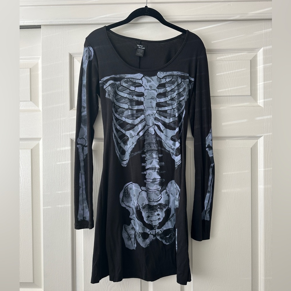 Dress with skeleton print